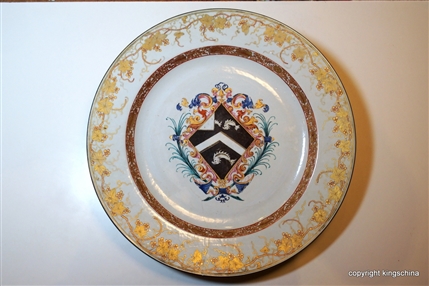 Chinese Armorial Porcelain Charger FRYER 1735 dau. LORD MAYOR LONDON