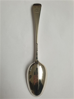 Antique Victorian Hallmarked Sterling Silver Hanoverian Rat Tail Pattern Dessert Spoon, 1877