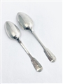 Antique George IV Hallmarked Sterling Silver Pair Fiddle Pattern Dessert Spoons 1824