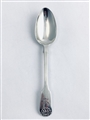 Antique Victorian Hallmarked Sterling Silver Fiddle & Shell Pattern Dessert Spoon 1841