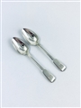 Antique George III Hallmarked Sterling Silver Pair Fiddle Pattern Teaspoons 1808