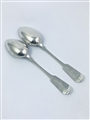 Antique Victorian Silverplated Pair Fiddle Pattern Tablespoons 1854