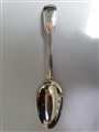 Antique Victorian Hallmarked Sterling Silver Fiddle and Thread Pattern Dessert Spoon, 1850