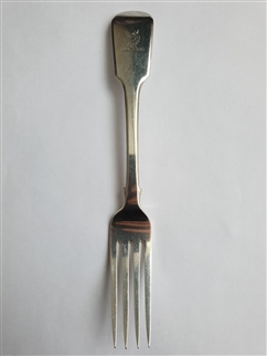 Antique George IV Hallmarked Sterling Silver Fiddle Pattern Table Fork, 1828