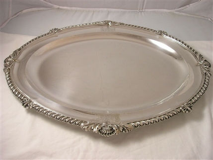 A fine and large George IV antique silver meat dish