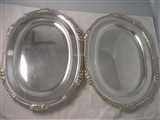 A pair of Victorian silver meat dishes