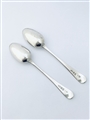Antique George III Hallmarked Sterling Silver Pair Old English Pattern Teaspoons 1789