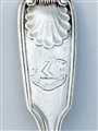 Pair Antique Indian Colonial Silver Pair Fiddle Thread and Shell Pattern Salt Spoons c.1845