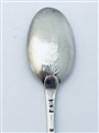 Antique George II Hallmarked Sterling Silver Shell Back Hanoverian Pattern Teaspoon c.1735