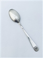 Antique George II Hallmarked Sterling Silver Shell Back Hanoverian Pattern Teaspoon c.1735