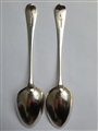 Pair of Antique George III Hallmarked Sterling Silver Old English Pattern Table Spoons,1805