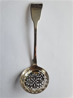 Antique William IV Hallmarked Sterling Silver Fiddle Pattern Sugar Sifter Ladle, 1833