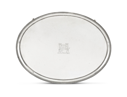 MILITARY INTEREST: A large George III silver salver