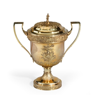 PETERLOO MASSACRE INTEREST: A monumental Regency silver-gilt presentation cup and cover, Peter and William Bateman, London, 1812, PRESENTED TO ONE OF THE MAGISTRATES AT PETERLOO.