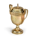 PETERLOO MASSACRE INTEREST: A monumental Regency silver-gilt presentation cup and cover, Peter and William Bateman, London, 1812, PRESENTED TO ONE OF THE MAGISTRATES AT PETERLOO.