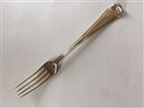 An antique George III silver gilt dessert fork