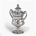 WATERLOO INTEREST: A George III antique silver cup and cover
