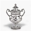 WATERLOO INTEREST: A George III antique silver cup and cover