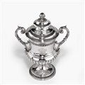 WATERLOO INTEREST: A George III antique silver cup and cover