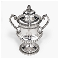 WATERLOO INTEREST: A George III antique silver cup and cover