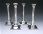 Set of George III Antique Sterling Silver Cast Candlesticks made for the Earl of Hillsborough in 1767