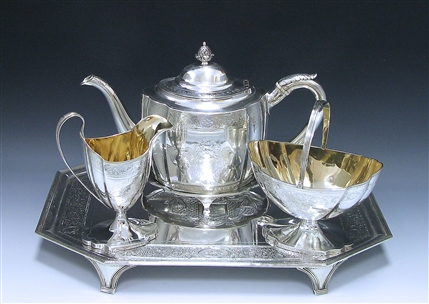 Antique Silver George III Three-Piece Tea Set made in 1796-98