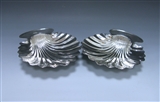 Pair of George III Antique Silver Butter Shells made in 1794