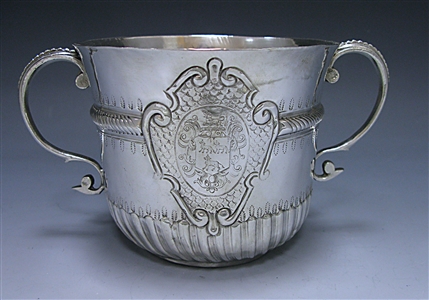 Antique Silver Queen Anne Britannia Porringer made in 1706