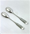 Antique George III Irish Hallmarked Sterling Silver Pair Fiddle Pattern Egg Spoons c. 1800