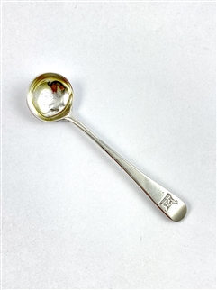 Antique George III Hallmarked Sterling Silver Old english Pattern Salt Spoon 1799