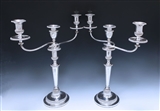 Pair of George III Antique Silver Rare Candelabra made in 1802