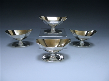 Set of Four George III Antique Silver Salts made in 1793-95