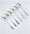 Antique Scottish Hallmarked Sterling Silver George III Set 6 Old English Pattern Teaspoons c.1805