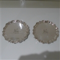 Early 18th Century Antique George II Sterling Silver Pair Salvers London 1735 Francis Pages