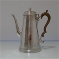 Early 18th Century Antique George III Sterling Silver Coffee Pot London 1732 Benjamin Godfrey