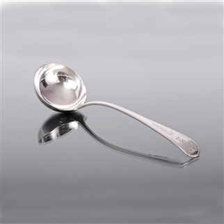 ANTIQUE SILVER-PLATED SOUP LADLE