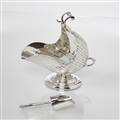 ANTIQUE NOVELTY SILVER SUGAR SCUTTLE