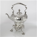 Antique Silver Rococo Style Kettle & Stand
