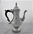 Superb large crested & armorial early George III silver coffee pot London 1764 James Betham