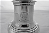 Super quality pair crested George II silver castors London 1742 Samuel Wood
