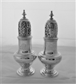 Super quality pair crested George II silver castors London 1742 Samuel Wood