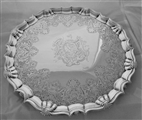 Super quality large armorial George II silver salver London 1751 William Peaston
