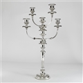 A Pair of 3 light George III Silver Candelabra