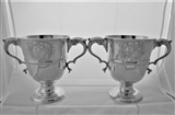 Fine pair early George III Irish silver 2 handled cups Dublin 1769/70 Matthew West