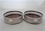 Very nice pair pierced&engraved George III silver wine coasters London 1793 Michael Plummer