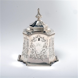 VICTORIAN HANDMADE SILVER TEA CADDY