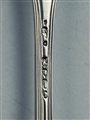 Pair Victorian hallmarked sterling silver French Fiddle and thread pattern dessert spoons 1866