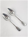 A Heavy Pair antique hallmarked sterling Victorian silver Fiddle Thread Tablespoons 1842