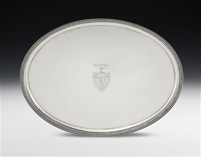 A VERY FINE GEORGE III DRINKS SALVER MADE IN LONDON IN 1781 BY WAKELIN & TAYLOR