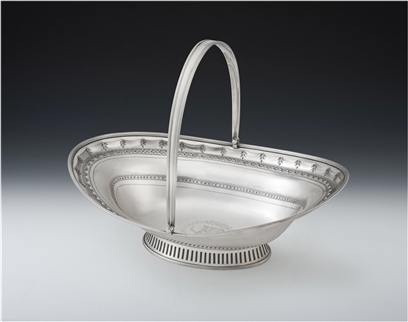 An Extremely Fine & Rare George Iii Bread Basket Made in Dublin in 1798 by Gustavus Byrne.